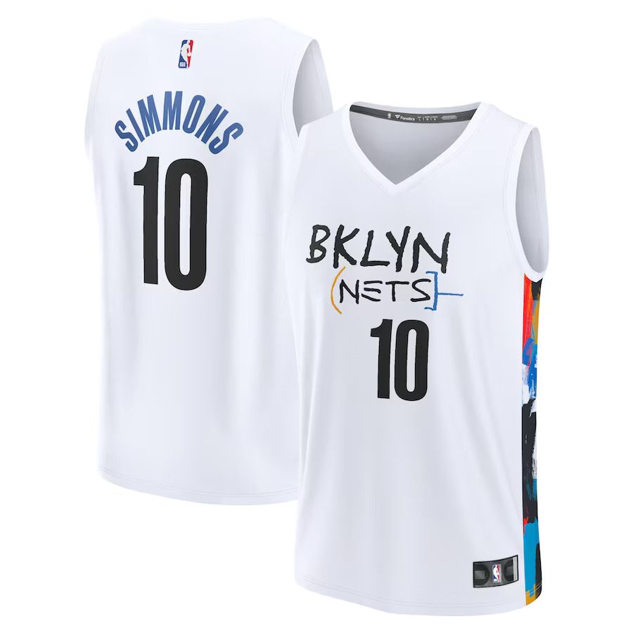 Men Brooklyn Nets #10 Ben Simmons Fanatics Branded White 2022-23 Fastbreak NBA Jersey->brooklyn nets->NBA Jersey